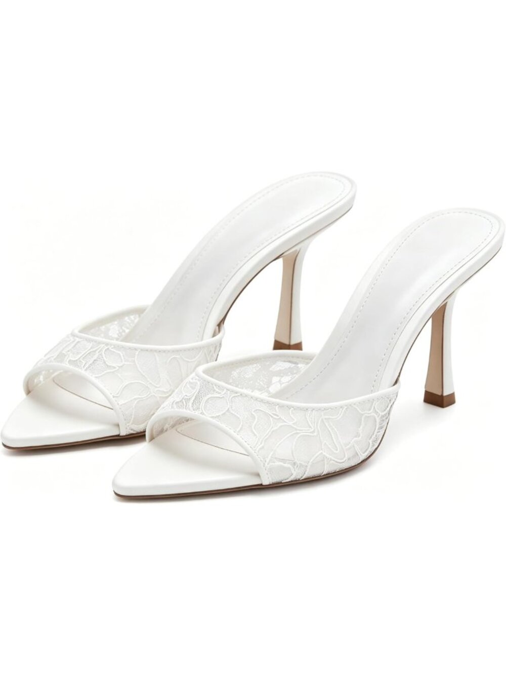 Chic Lace Open Toe Heeled Sandals for Weddings, Summer, and Casual Outfits